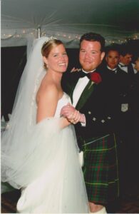 Buck and his wife, Cammie , on their wedding day.